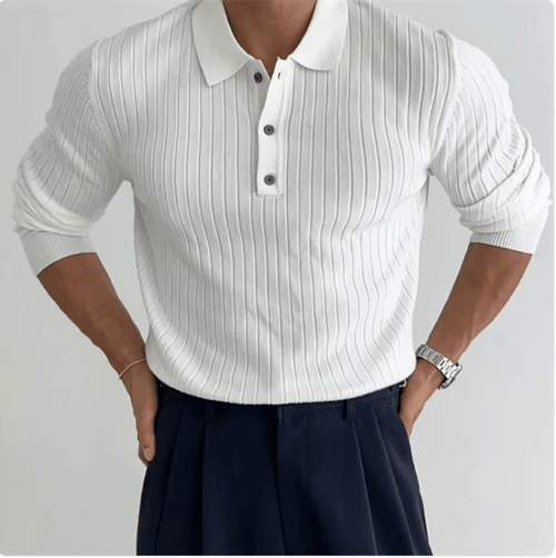 Camisa Polo de Manga largas - Elegancia. - KOALAPREMIUN🐨