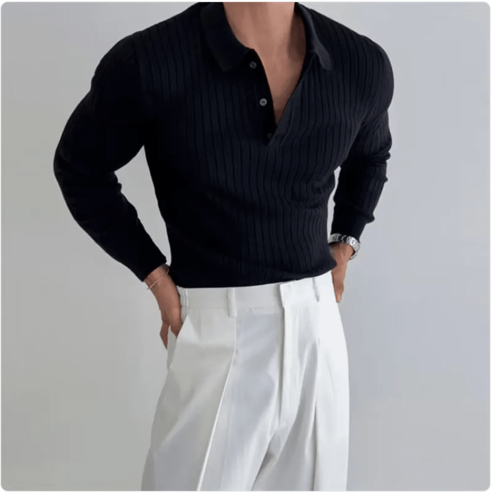 Camisa Polo de Manga largas - Elegancia. - KOALAPREMIUN🐨